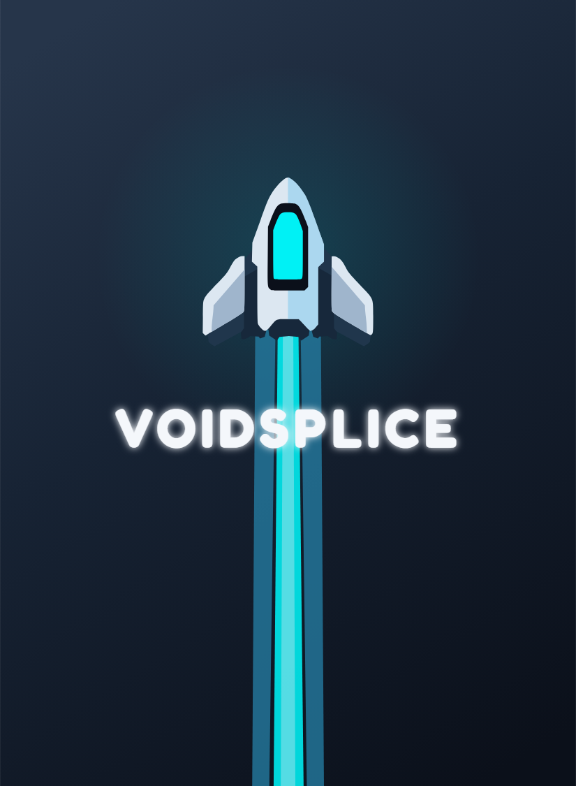 VoidSplice deck back featuring a spaceship with a turquoise trail