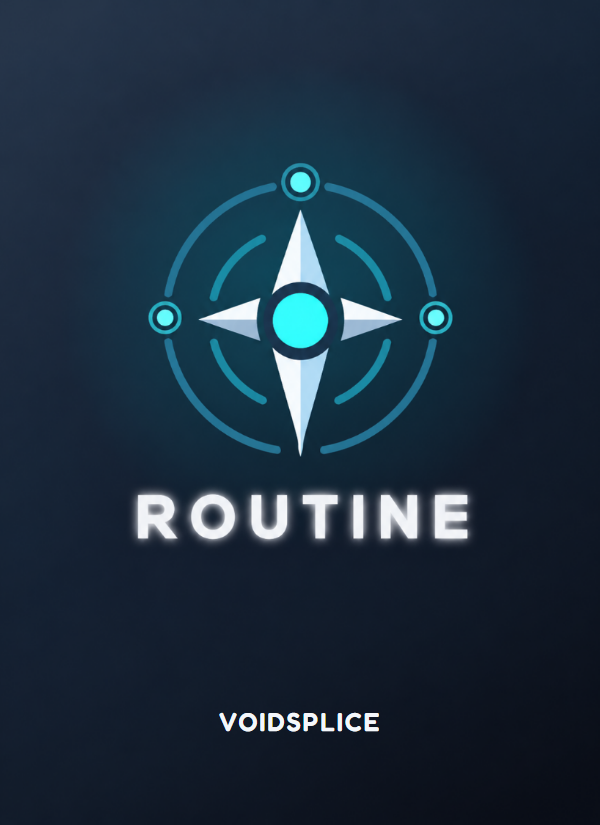 VoidSplice routine galactic-event card back featuring a turquoise compass emblem